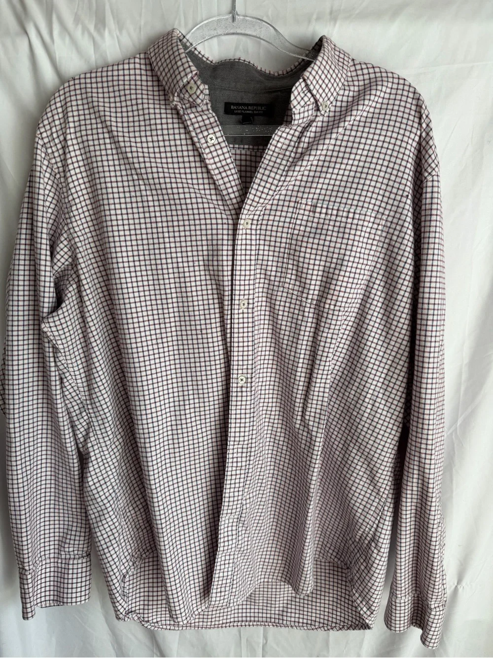 Banana Republic Luxe Flannel Shirt Men’s XL Check Button Up Preppy